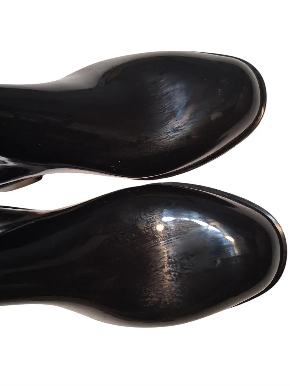 Nautica Shayna Black Glossy Chelsea Rain Boots Size 9 Rainwear Casual